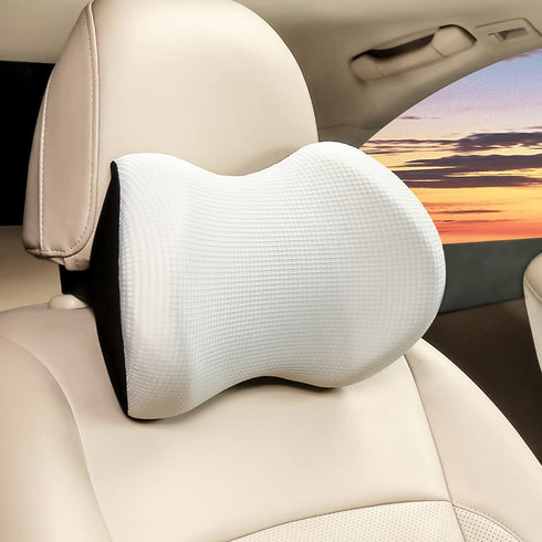 Hitish Car Neck Pillow, Ergonomic Design Headrest Neck Support Car Pillow for Cervical Pain Relief, Soft Memory Foam Travel Pillow for Driving Gaming Resting in Car and Office
