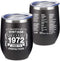 50th Birthday Gifts for Women and Men - 1972 50th Birthday Decorations - 12 Oz Insulated Stainless Steel Wine Tumbler with Lid for Her Wife Mom Grandma Aunt Friend, Black