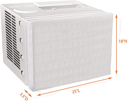 Bekith Indoor Air Conditioner Cover, AC Cover Inside Window AC Unit Cover, Double Insulation Defender with Elastic Strap, White (25? x 18? x 3.5?)