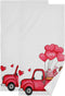Romantic Truck Heart Balloon Hand Towels Set of 2 Love Car Sweet Travel Bathroom Towel 16x30 in Soft Absorbent Guest Towel Kitchen Dish Towel Home Mother's Valentine's Day Decorations