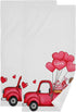 Romantic Truck Heart Balloon Hand Towels Set of 2 Love Car Sweet Travel Bathroom Towel 16x30 in Soft Absorbent Guest Towel Kitchen Dish Towel Home Mother's Valentine's Day Decorations