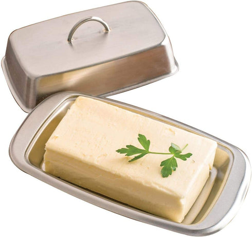 Jiallo Stainless Steel Butter Dish with Handle Cover