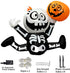 Halloween Inflatables 5 FT Cute Skeleton Holding up Pumpkin, Blow up Yard Decorations Clearance with bulit-in LED Lights, Outdoor Inflatable Halloween Decorations for Holiday Party Garden Lawn Decor