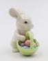 Cosmos 10593 Fine Porcelain Bunny with Easter Basket Figurine, 3-3/4-Inch,White