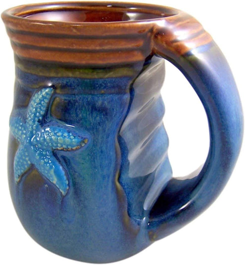 Cape Shore Handwarmer Coffee Cup with Beach Batik Starfish Design, 18 Ounce