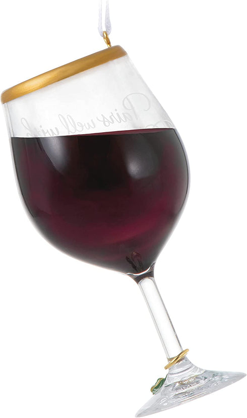 Hallmark Keepsake Christmas Ornament 2021, Hallmark Channel The Perfect Pairing Wine Glass