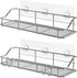 TESOT Adhesive Bathroom Shelf Organizer Shower Caddy Kitchen Storage Rack Wall Mounted No Drilling SUS304 Stainless Steel - 2 Pack
