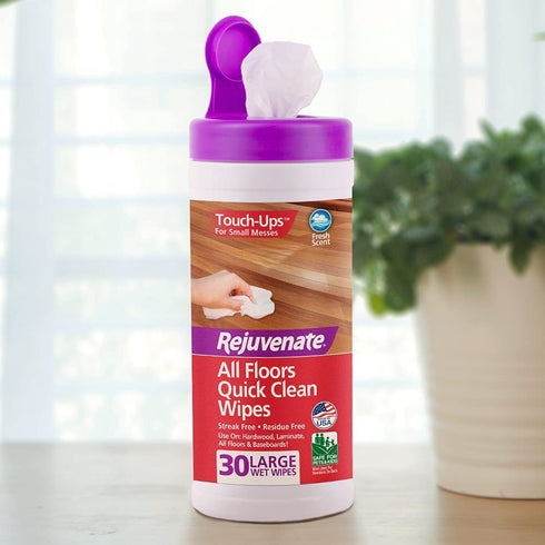 Rejuvenate All Floors Quick Clean Wipes 30 Large Floor Cleaning Wet Wipes Streak-Free Residue-Free Non-Greasy