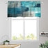 CNNLUG Turquoise Blue Grey Abstract Kitchen Window Treatment Valances,Semi-Decorative Curtains,Used for Bathroom,Living Room and Dining Room Theme Decoration,Curtain 52X18 Inches 2 Pack