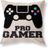 Mechanical Cattle Black Gaming Decorative Throw Pillow Covers Game Controller Linen Square Throw Pillow Cases for Couch Sofa Outdoor Playroom Bed Car Patio Boys Room Decor Pillow Covers 18x18 Set of 4
