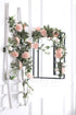 PARTY JOY 4pcs Flower Garland Fake Rose Vine Artificial Flowers Hanging Rose Ivy Hanging Baskets Wedding Arch Garden Background Decor (Pink,4)