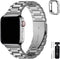 Fullmosa Compatible Apple Watch Band 42mm 44mm 45mm 49mm 38mm 40mm 41mm, Stainless Steel iWatch Band with Case for Apple Watch Series 8/7/6/5/4/3/2/1/SE/SE2/Ultra, 42mm 44mm 45mm Silver