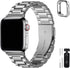 Fullmosa Compatible Apple Watch Band 42mm 44mm 45mm 49mm 38mm 40mm 41mm, Stainless Steel iWatch Band with Case for Apple Watch Series 8/7/6/5/4/3/2/1/SE/SE2/Ultra, 42mm 44mm 45mm Silver
