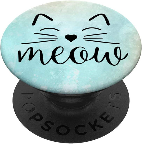 Meow Cute Cat Face Funny Costume Gadget for Cat Lovers PopSockets PopGrip: Swappable Grip for Phones & Tablets