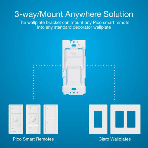 Lutron Caseta Wireless Wallplate Bracket for Pico Remote, PICO-WBX-ADAPT, Translucent