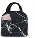 antspuent Marble Black Lunch Bag for Women Girls Kids Insulated Picnic Pouch Thermal Cooler Tote Bento Large Meal Prep Cute Bag Big Leakproof Soft Bags for Lunch Box, Camping, Travel, Fishing