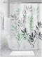 iDesign Leaves Fabric Shower Curtain, Water-Repellent Bath Liner for Kids', Guest, College Dorm, Master Bathroom, 72" x 72", Mint Green and Gray