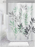 iDesign Leaves Fabric Shower Curtain, Water-Repellent Bath Liner for Kids', Guest, College Dorm, Master Bathroom, 72" x 72", Mint Green and Gray