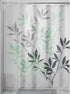 iDesign Leaves Fabric Shower Curtain, Water-Repellent Bath Liner for Kids', Guest, College Dorm, Master Bathroom, 72" x 72", Mint Green and Gray