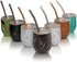 Kalmateh Yerba Mate Gourd - Double Walled Stainless Steel with BPA Free Lid, Bombilla Filter Straw & Bombilla Cleaner (Black Marble, 8 oz)