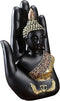 Resin Palm Buddha Statue?Buddha Sitting in Hand Statue,Meditating Thai Buddha,Home Decoration Buddha Statue?Suitable for Hallway, Bedroom, Living Room and Other Places