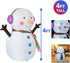 GOOSH 4 FT Christmas Inflatable Outdoor Cute Snowman, Blow Up Yard Decoration Clearance with LED Lights Built-in for Holiday/Party/Xmas/Yard/Garden