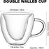 Heart Shaped Tea Cup 240 ml/ 8 Oz Double Walled Insulated Glass Coffee Mug Valentine's Day Clear Tea Cup for Valentine's Day, Anniversary, Wedding, Engagement, Birthday (2)