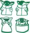 Inspired By Yoda in a Pod, with Coffee/Soup Cup, Happy and Frowning Cookie Cutters (4 Pack)