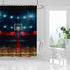 Goodcare Basketball Shower Curtain Basketball Court Sport Arena and Hoop Rim Indoor Training Exercising Stadium Picture, Cloth Fabric Bathroom Decor Set with Hooks, 71X71 in