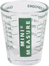 Kolder Mini Measure Heavy Glass, 20-Incremental Measurements Multi-Purpose Liquid and Dry Measuring Shot Glass, Green
