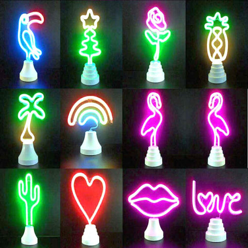 Deco Table and Wall Hanging LED Neon Rose Sign for Bedroom Night Lights and Decorative Lights (Rose)