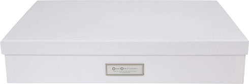 Bigso Sverker Fiberboard Legal/Art Storage Box, 3.3 x 17.1 x 12.2 in, White