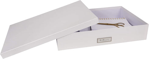 Bigso Sverker Fiberboard Legal/Art Storage Box, 3.3 x 17.1 x 12.2 in, White
