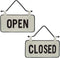 Foreside Home and Garden Small Open Closed Sign, White, Black