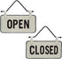 Foreside Home and Garden Small Open Closed Sign, White, Black