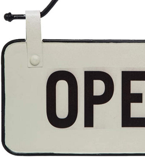 Foreside Home and Garden Small Open Closed Sign, White, Black