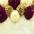Burgundy Gold Birthday Party Decorations Burgundy Champagne Gold Tissue Pom Pom Happy Birthday Banner Burgundy Birthday Decorations for Women/Fall Birthday Party Decorations/30th Birthday Decorations