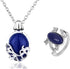 JinYu 2 Set Unisex Vampire Diaries Elena Sapphire Crystal Daylight Ring and Katherine Sapphire Crystal Pendant Daywalking Necklace