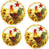 Reston Lloyd Electric Stove Burner Covers, set of 4, Morning Rooster All-Over Pattern