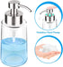 GLUBEE Glass Foaming Soap Dispenser, Thick Glass Soap Dispenser with Rust Proof Stainless Steel Pump, Clear Foam Soap Dispenser with Wide Opening for Kitchen and Bathroom?15 Oz?