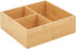 mDesign Bamboo Wood Kitchen Storage Bin Organizer for Food Container Lids and Covers - Use in Cabinets, Pantries, Cupboards - Large Divided Organizer with 3 Sections - 12" Long - Natural