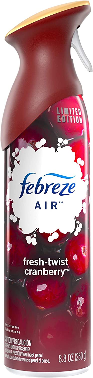Febreze 037000988854 Air Freshener Spray-Limited Edition-Winter Collection 2017-Fresh-Twist Cranberry-Net Wt. 8.8 OZ (250 g) Per Bottle-Pack of 3 B, kkk