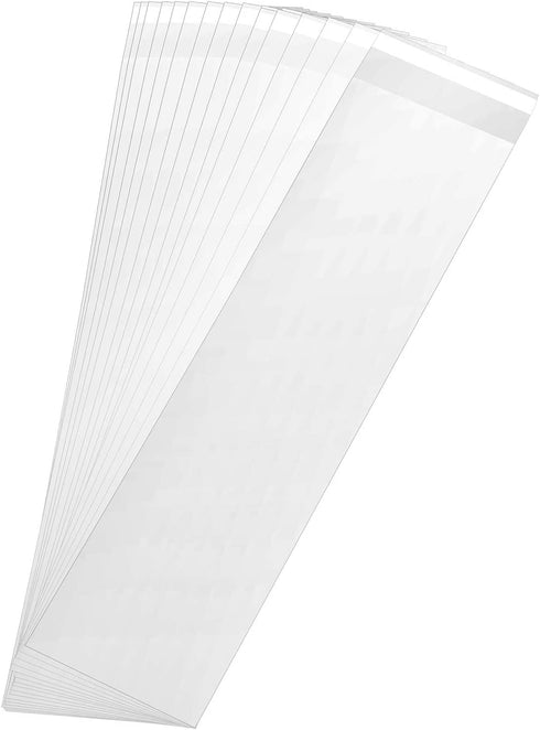 200 pcs Clear 2" x 10" Long Self Seal Cello Cellophane Bags Resealable Poly Bags 2.8 mils for Bakery Cookies Candles Christmas Halloween Party Decorative Pretzel Sticks