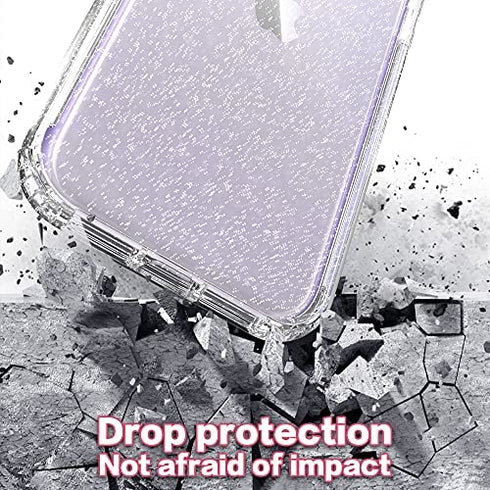 IDYStar iPhone 11 Case Glitter Clear for Girls, Hybrid 2 in 1 Shockproof Heavy Duty Protection Shock Resistant Durable Slim Fit Cover for iPhone 11 6.1 Inch, Glitter Clear