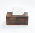 SINOBEST Rectangular Tissue Box Cover Decorative Wood Facial Tissue Holder with Hinged Lid Napkin Dispenser in Antique Style