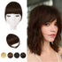 Clip in Bangs, BARSDAR 100% Human Hair Bangs Extensions French Bangs Neat Bangs with Temples Clip on Fringe Bangs Real Hair for Women Natural Color Washable/Dyeable(Neat-Dark Auburn Brown)