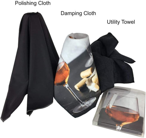 Wine Glass Polishing Cloth Set of 3 Lint Free Microfiber Polishing Towels for Glassware or Barware