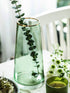 FUNSOBA Green Glass Flower Vase with Gold Mouth for Centerpieces Home Wedding Decoration (1, Large)