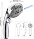 HOMELODY High Pressure Handheld Shower Head with ON/OFF Pause Switch 6-Functions Water Saving Shower head, Detachable Shower Head,Chrome Finish