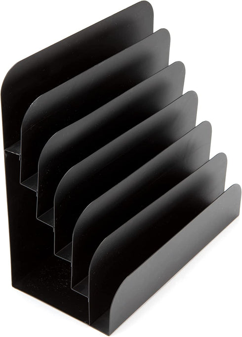 Mind Reader Vertical Desk File Organizer, 6 Slots, Black